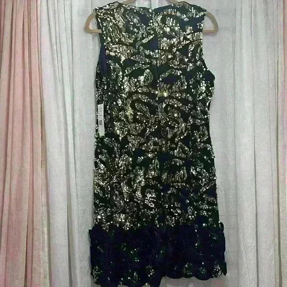 NWT Donna Ricco Sz12 sequin Velvet Stretch Mini Dress Item# 5Q - Picture 7 of 7